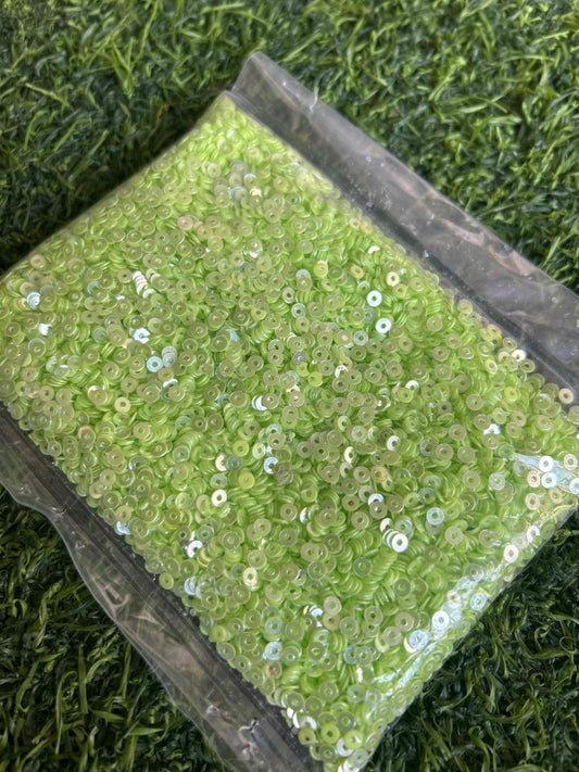 Flat Round Sequins – Light Green 60g