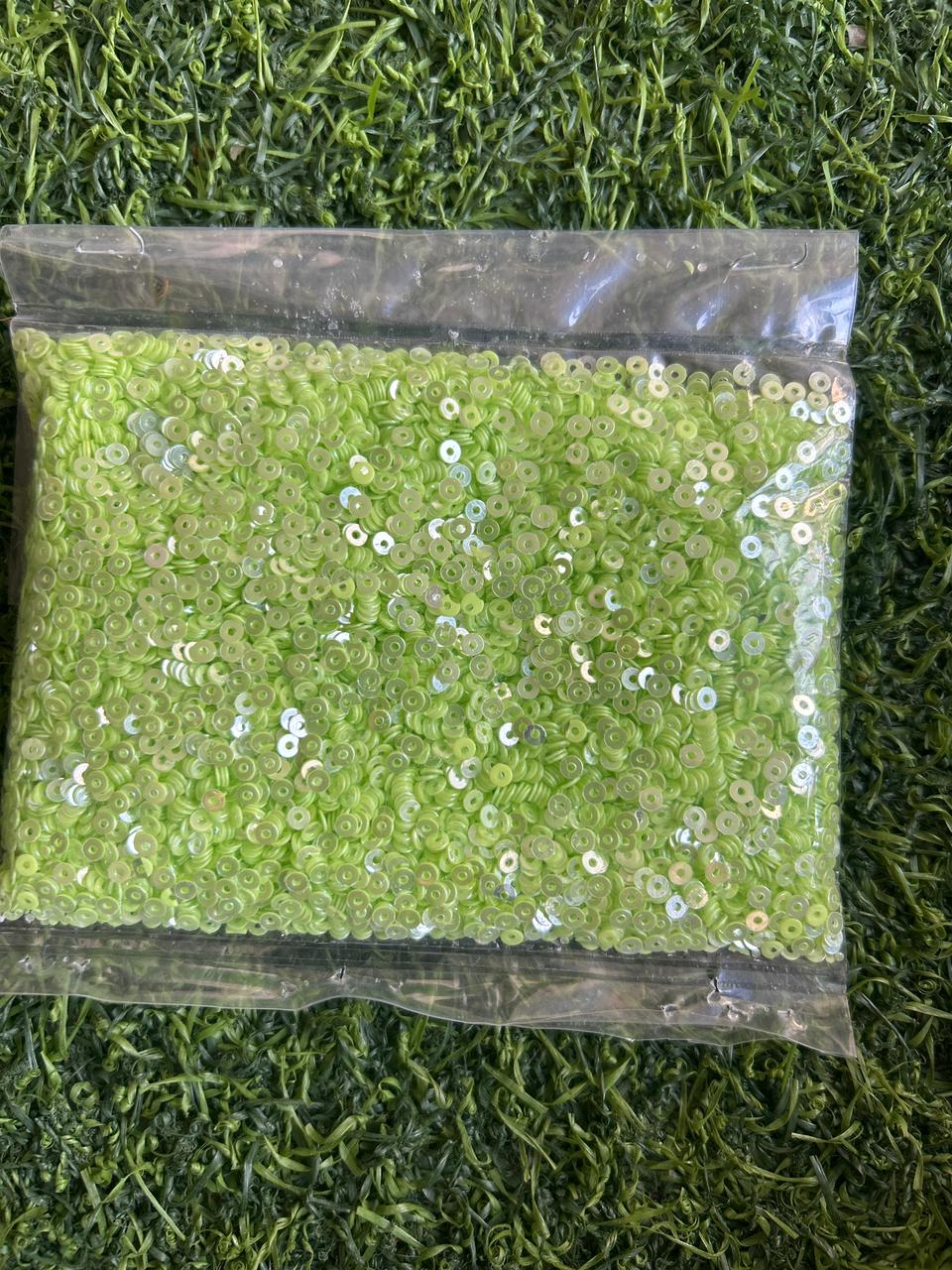 Flat Round Sequins – Light Green 60g
