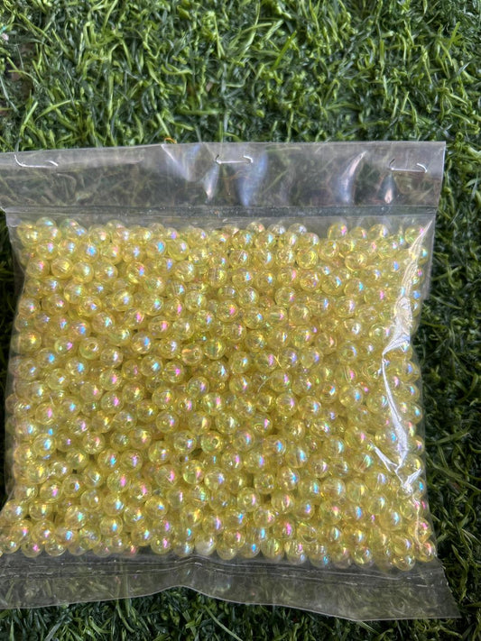 Iridescent Round Beads – Yellow 100g